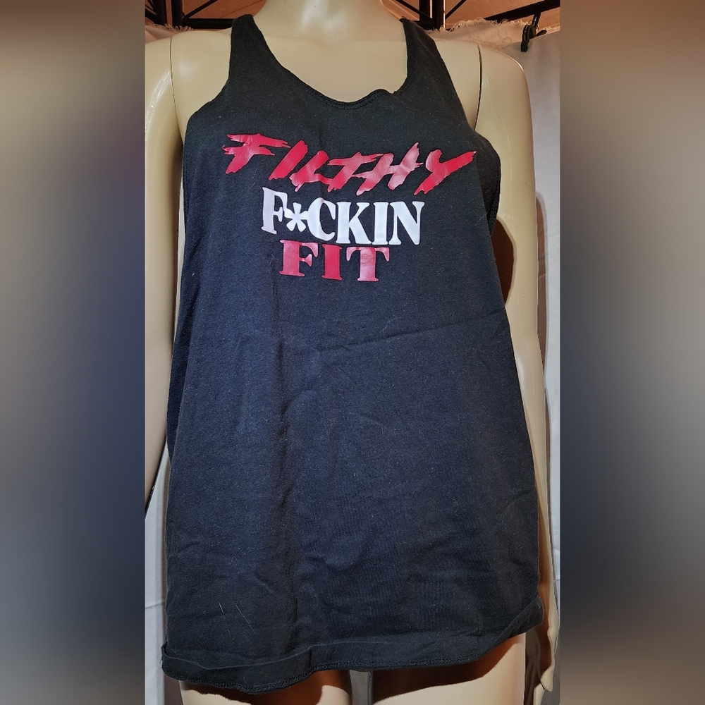 Black tank top.   Size Medium.  'Filthy F*ckin Fit'. No brand listed